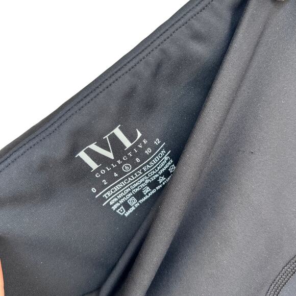 IVL Collective Black High Rise Biker Shorts Womens 6 Yoga Cycling Activewear - Picture 6 of 7